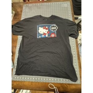 Hello Kitty Black T-Shirt Sanrio Graphic Print, Large